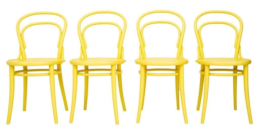 Michael Thonet Ton "Era" Yellow Chairs, 4
