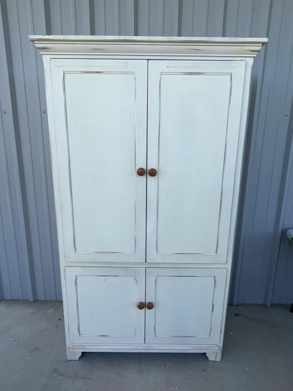 Painted Distressed Wood Armoire Entertainment