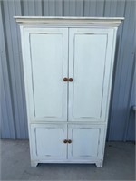 Painted Distressed Wood Armoire Entertainment