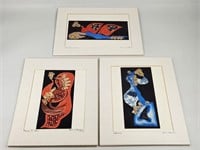 3) MID CENTURY ABSTRACT ART PRINTS SIGNED