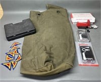 Canvas Bag, Patches, Pistol Case, & More