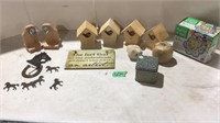 Bird houses, plaster, and more