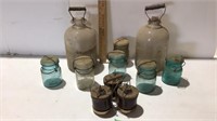 Vintage glass jars.