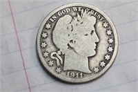 1911-D Half Silver Dollar