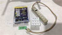 Power strip, adapter, lighted wall cover
