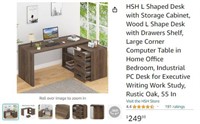 B2368 HSH L Shaped Desk with Storage Cabinet