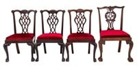 Chippendale Style Wooden Side Chairs, 4