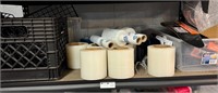 Lot of Supplies: Stretch Wrap, Pegboard Hooks, etc
