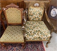 Victorian Chair & Empire Arm Chair