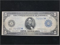 1914 $5 Federal Reserve FR-855a* Star Note