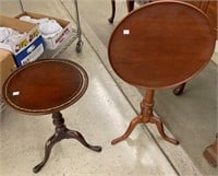 Walnut Tilt Top Table & Mahogany Leather Top