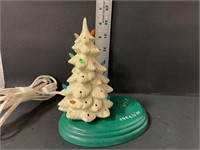 Small vintage lighted Christmas tree