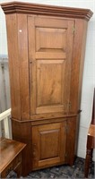 Antique Walnut Blind Door Corner Cupboard
