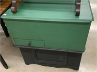 Antique Green & Black Painted Commode