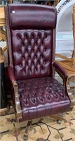 Red Leather Rolling Desk Chair