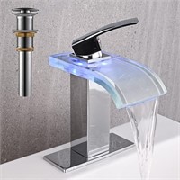 NEW $96 AVSIILE LED Bathroom Sink Faucet, Chrome