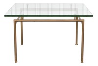 Modern Gilt Metal and Glass Table