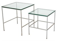 Steel and Glass Nesting Cube Tables, 2