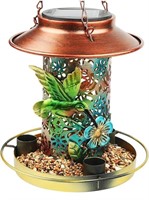 New Solar Bird Feeder for Outdoors Hunging,Metal