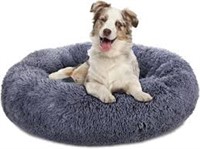 Sealed: 32 inch Calming Fuzzy Donut Dog Bed