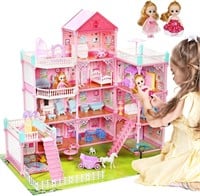 11 Rooms Huge Dollhouse with 2 Dolls