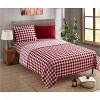 R2277  Clara Clark Red Check Twin Sheets