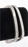Modern Sterling Silver Hinged Bracelets, 2