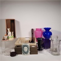 Glass Vases, Figurines, CD Box, Display Stands