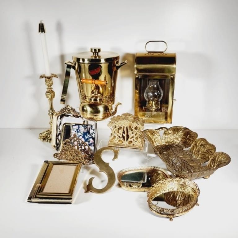 Brass Lantern, Ice Bucket, Candle Holder