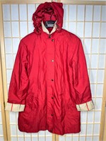 Burberry Birt Red Coat With Removable Hoodie
