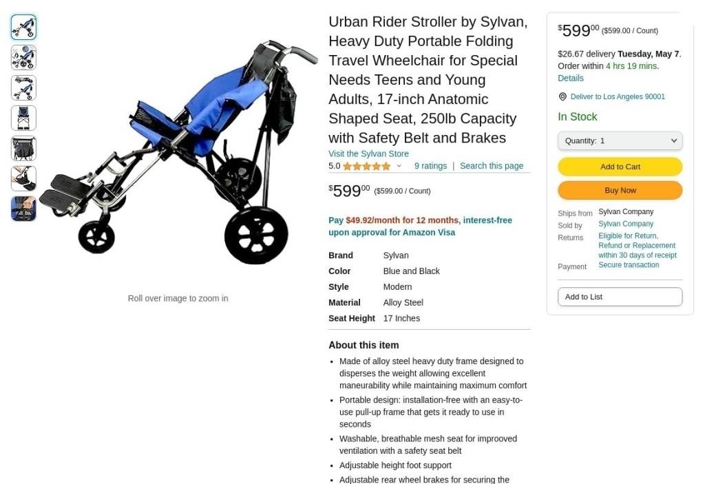 FM7827  Sylvan Urban Rider Stroller 17 Seat