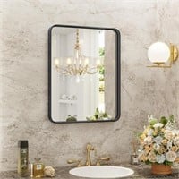 M1213  FIRNEWST Black Framed Vanity Mirror 36 x