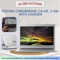 TOSHIBA CHROMEBOOK(16-GB, 2-GB)+CHARGER+WARRANTY