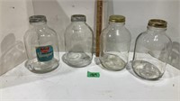 4 Large glass jars