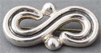 Taxco Mexican Sterling Silver Scroll Form Brooch