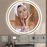 Msrorriw 32 Inch LED Gold Frame Bathroom Mirror