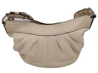 Coach Cream Pebble Leather Underarm Hobo Bag