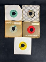 Five Vintage Vinyl Singles two Sided Singles Assor