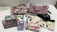 Purses, bags, wallets, & keychains.