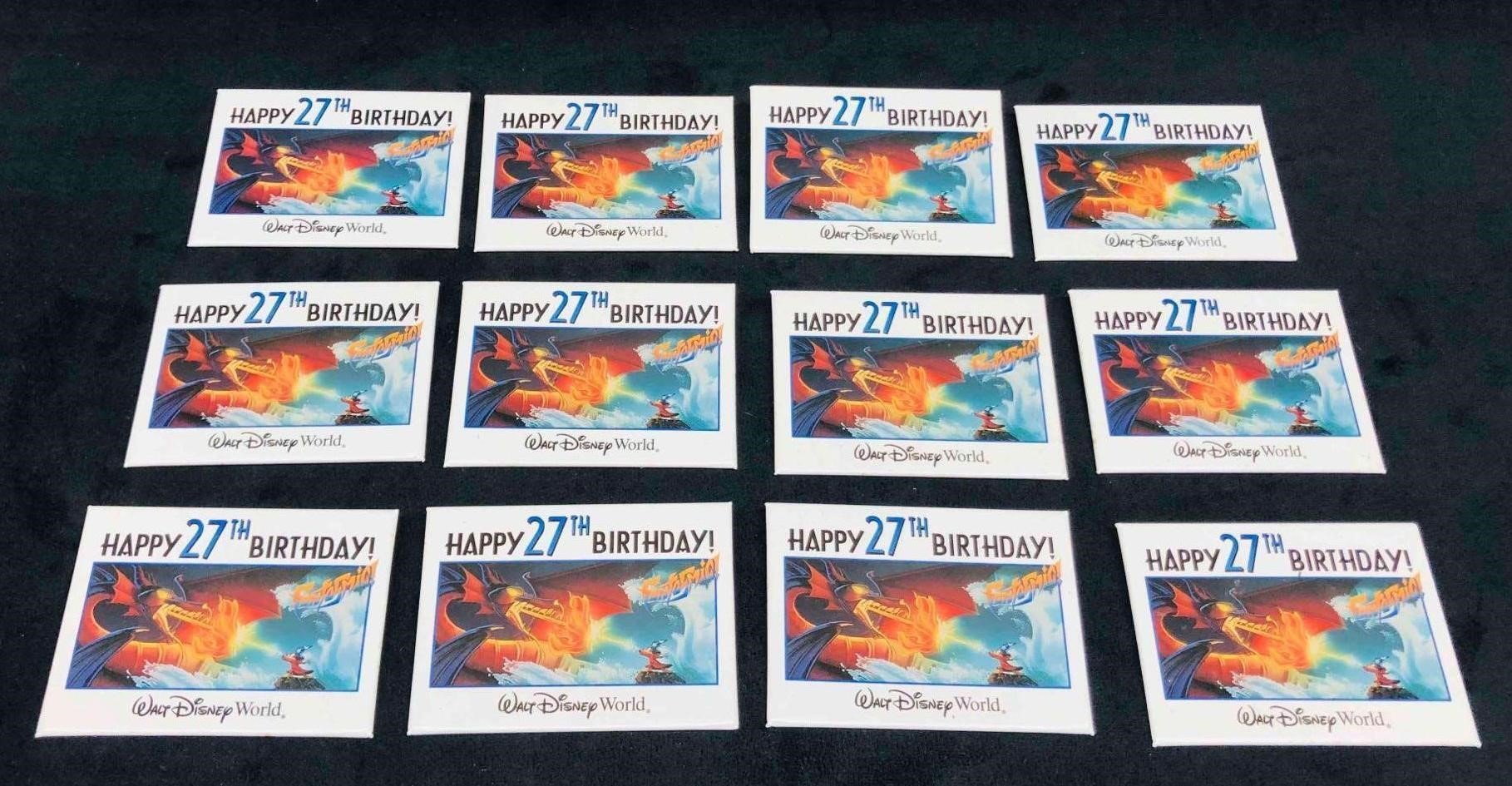 12 "Happy 27th Birthday!" Fantasmic Disney Pins