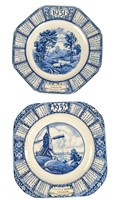 Vintage 1931 & 1932 Fine China Calendar Plates
