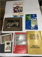 ASSORTMENT OF BOOKS & VINTAGE PICTURES