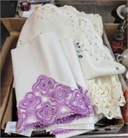 FLAT OF ASSORTED LACE CLOTH