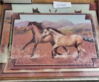 2 HORSE THEMED GLASS CUTTING BOARDS