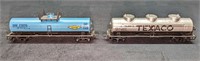 2 HO Scale DOW & Texaco Dome Tankers