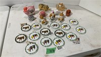 Pigs, dog, & down figurines & more.