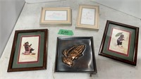 Misc small framed pictures.