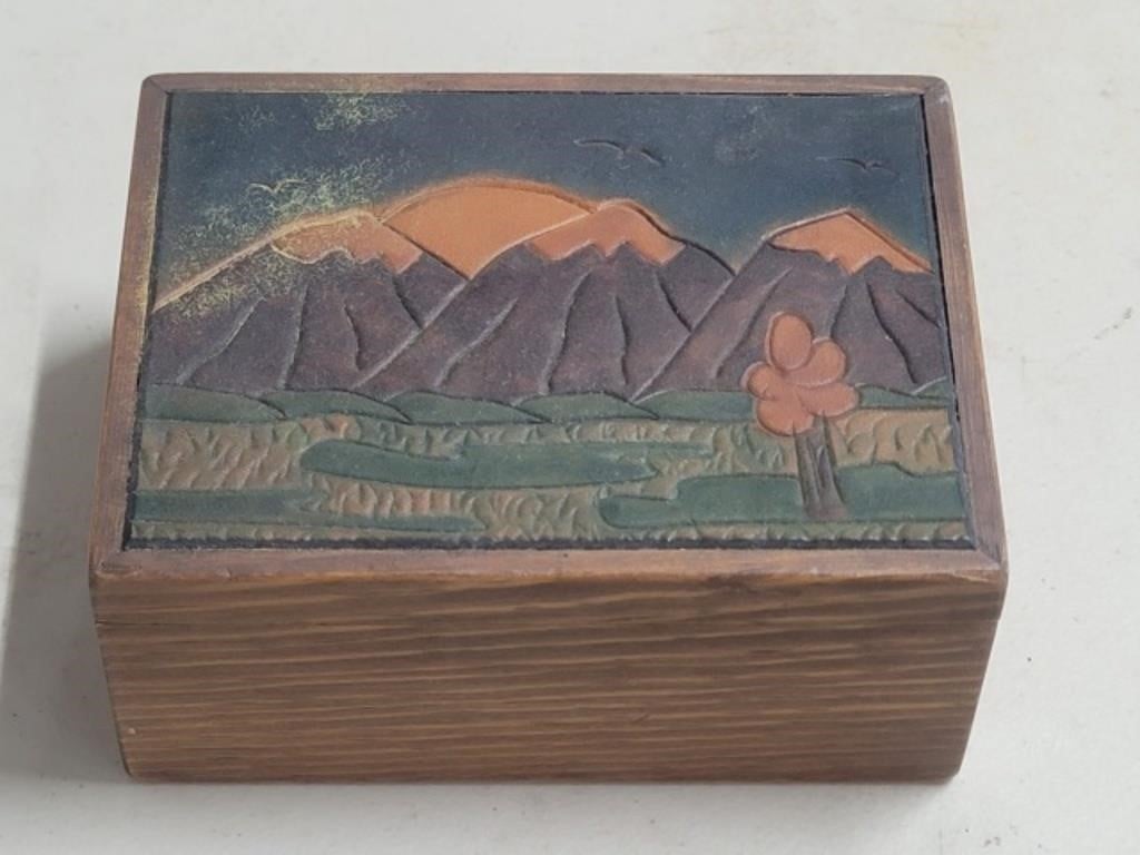 Mountain Carved Jewelry Box