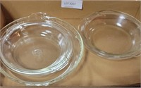5 ASSORTED CLEAR GLASS BAKING DISHES