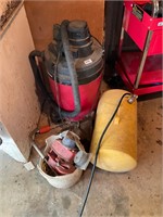 Vacuum, chain hoist and air tank